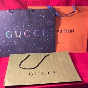 Gucci Constellation Blue with Louie Vuitton Shopping Bag X-Large 23 inch bag’s.